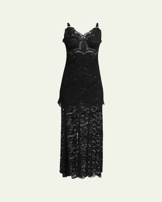 Long Lace Slip Dress